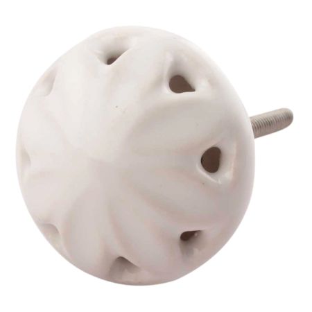 White Floral Ceramic Drawer Knobs Online